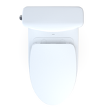 TOTO Aquia IV Cube Two-Piece Elongated Dual Flush 1.28 and 0.9 GPF Universal Height Toilet with CEFIONTECT, WASHLET+ Ready, Cotton White, Vitreous China, MS436124CEMFGN#01