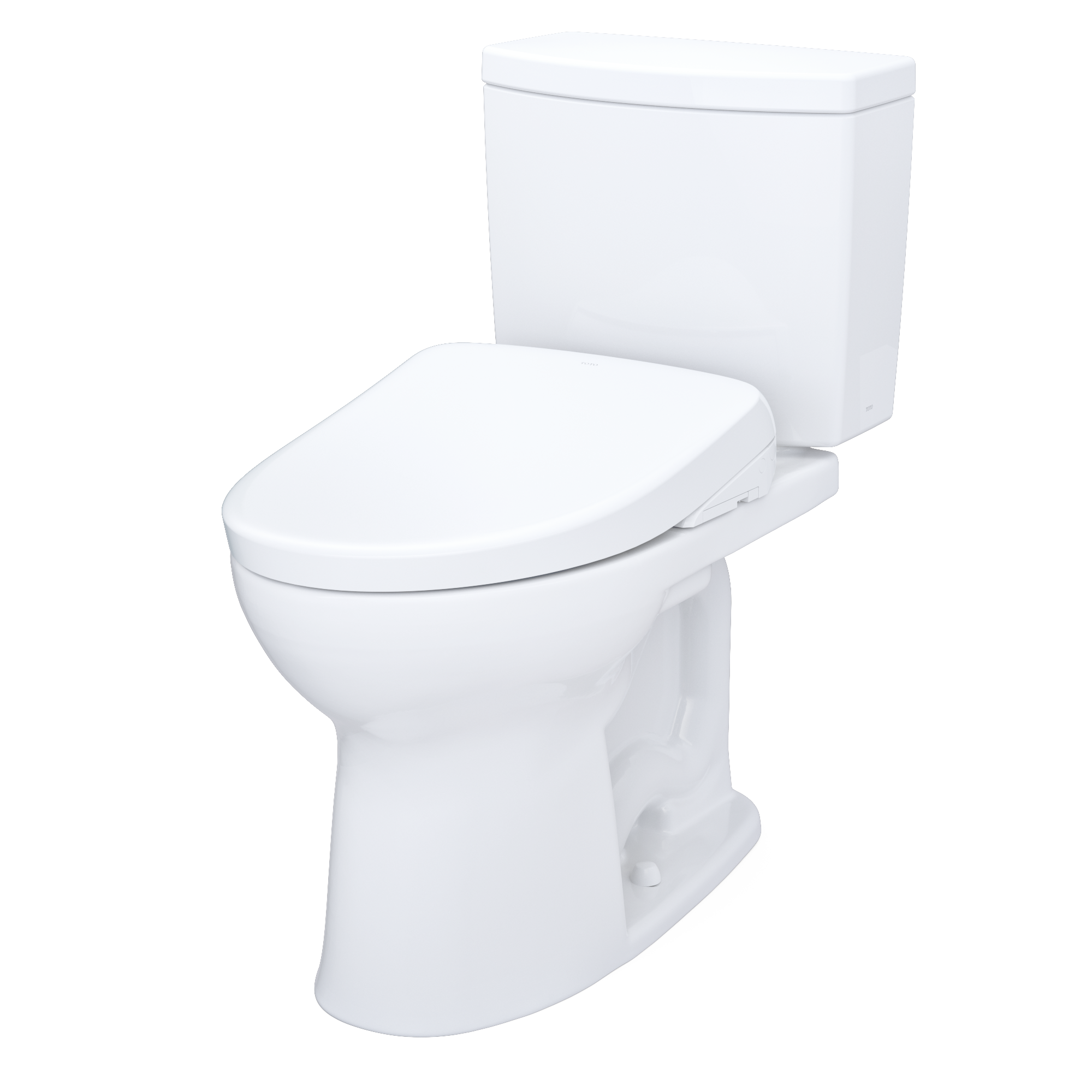 TOTO WASHLET+ Drake II 1G Two-Piece Elongated 1.0 GPF Toilet and WASHLET+ S7 Contemporary Bidet Seat, Cotton White, Vitreous China|Plastic, MW4544726CUFG#01