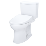 TOTO WASHLET+ Drake II 1G Two-Piece Elongated 1.0 GPF Toilet with Auto Flush WASHLET+ S7 Contemporary Bidet Seat, Cotton White, Vitreous China|Plastic, MW4544726CUFGA#01