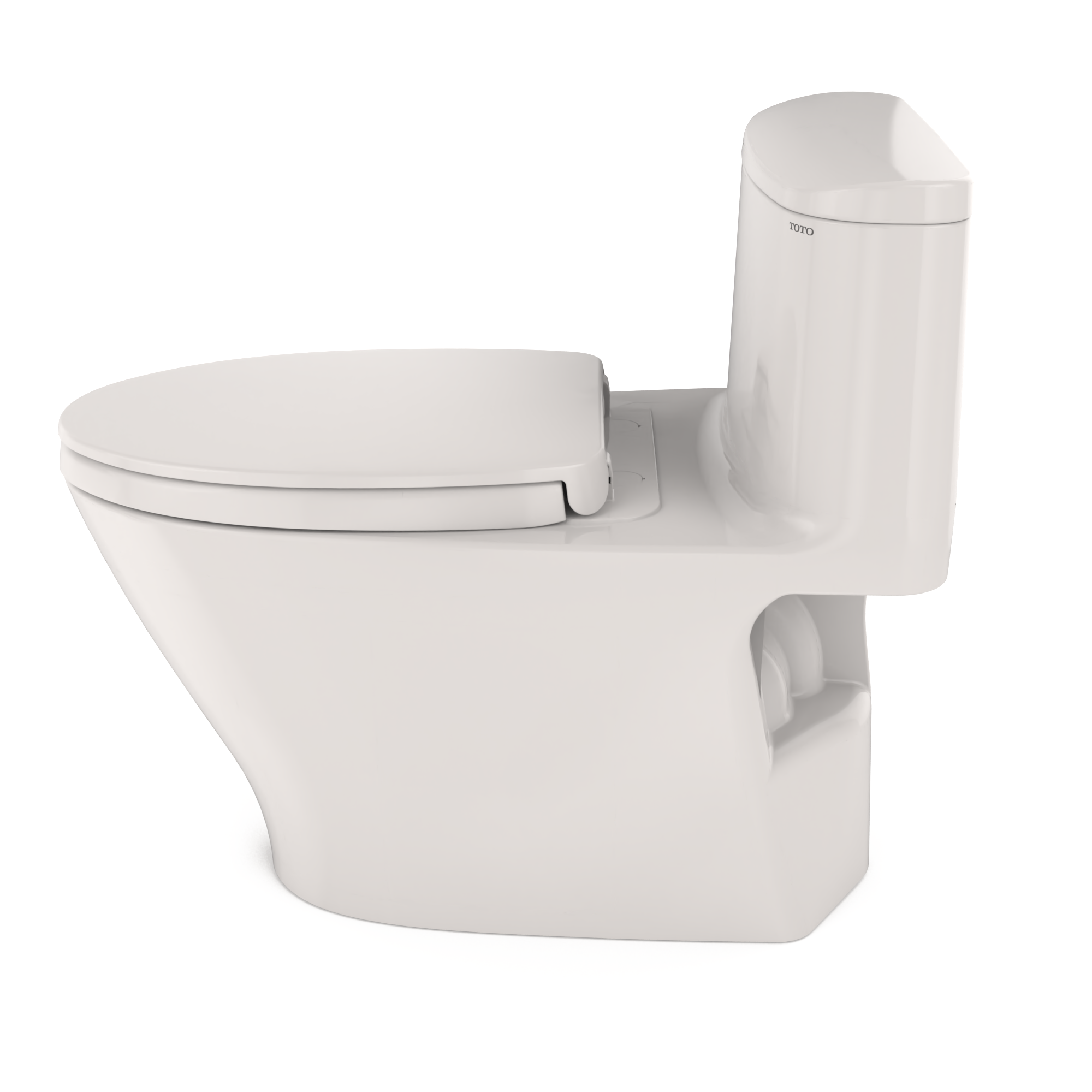 TOTO Nexus One-Piece Elongated 1.28 GPF Universal Height Toilet with CEFIONTECT and SS124 SoftClose Seat, WASHLET+ Ready, Colonial White, Vitreous China, MS642124CEFG#11