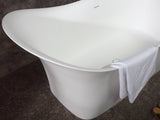 ALFI brand 74" Solid Surface Smooth Resin Free Standing Oval Soaking Bathtub, White Matte, AB9915