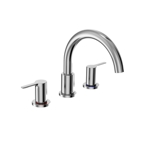 Alternate Image for TOTO LB Two-Handle Deck-Mount Roman Tub Filler Trim, Polished Chrome, Brass, TBS01201U#CP