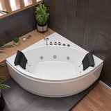 Eago 59" Acrylic Corner Neo-angle Round Bathtub, White, AM200