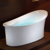 Eago 71" Acrylic Free Standing Oval Air Bubble Bathtub, White, AM1800