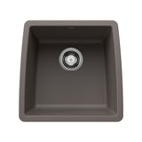 Blanco Performa 18" Square Silgranit Bar/Prep Sink, Volcano Gray, No Faucet Hole, 443124