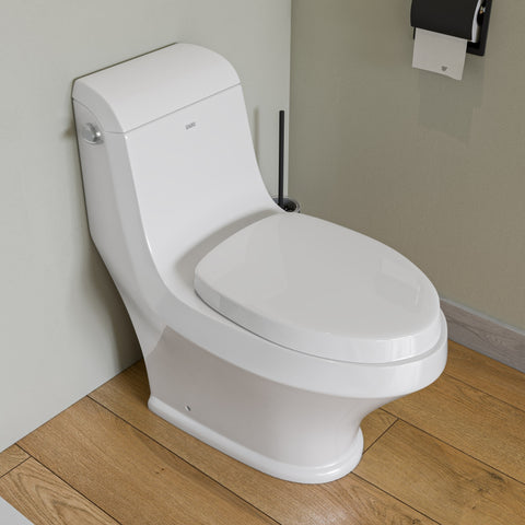 EAGO Porcelain, White, TB133 Single Flush One Piece Ceramic Toilet