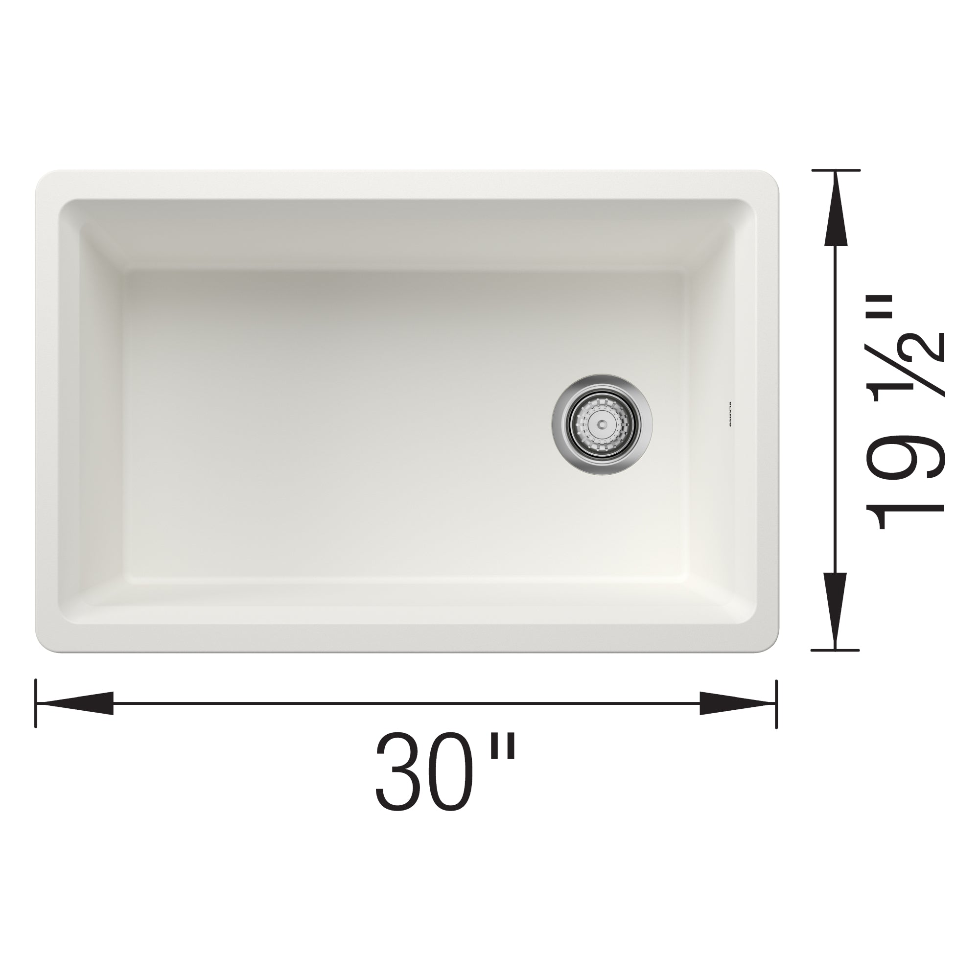 Blanco Inteos 30" Undermount Silgranit Workstation Kitchen Sink, White, No Faucet Hole, 443306