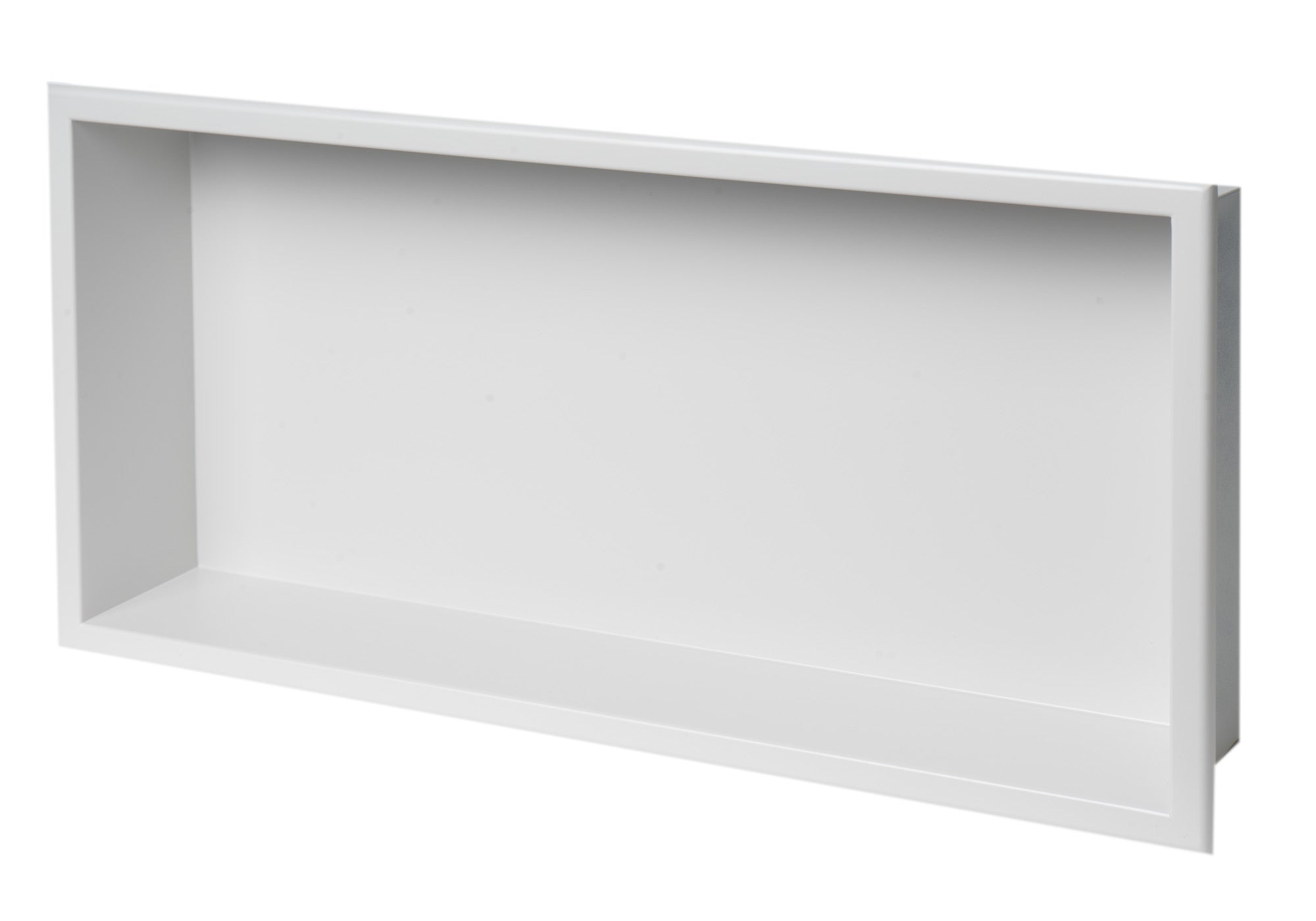 ALFI brand ABNC2412-W 24 x 12 White Matte Stainless Steel Horizontal Single Shelf Bath Shower Niche, 20 Gauge