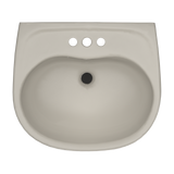 TOTO Supreme Oval Wall-Mount Bathroom Sink with CEFIONTECT and Shroud for 4 Inch Center Faucets, Bone, Vitreous China, LHT241.4G#03