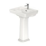 TOTO Promenade 24" x 19-1/4" Rectangular Pedestal Bathroom Sink for Single Hole Faucets, Colonial White, Vitreous China, LPT532N#11