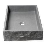 ALFI brand 24" x 15.6" Rectangle Above Mount Concrete Bathroom Sink, Gray Matte, No Faucet Hole, ABCO24R