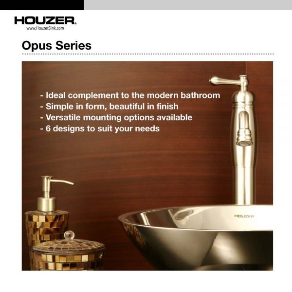 Houzer 17" Stainless Steel Undermount Bathroom Sink, Round, with Overflow Hole, CRO-1620-1
