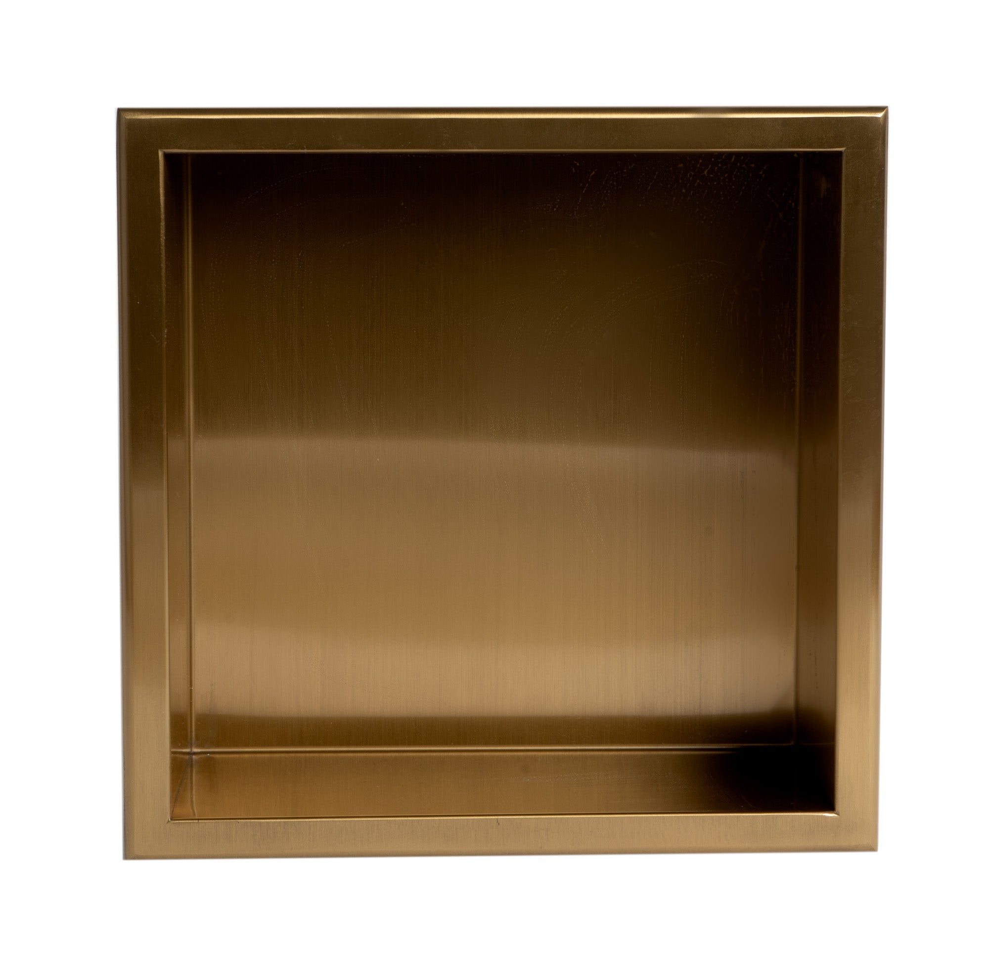 ALFI brand ABNP1212-BG 12" x 12" Brushed Gold PVD Stainless Steel Square Single Shelf Shower Niche, 20 Gauge