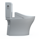 TOTO WASHLET+ Aquia IV Cube Two-Piece Elongated Dual Flush 1.28 and 0.9 GPF Toilet with C5 Bidet Seat, Cotton White, Vitreous China|Plastic, MW4363084CEMFGN#01