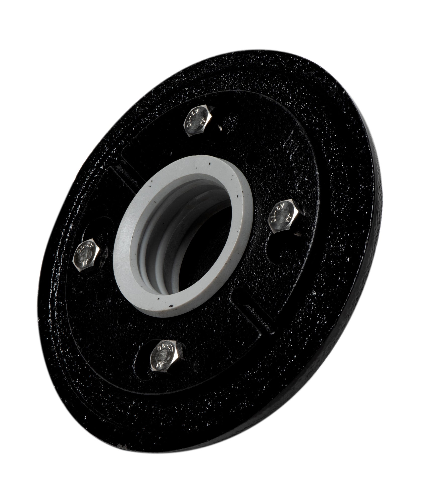 ALFI brand ABDB55CI Cast Iron Shower Drain Base with Rubber Fitting, Black