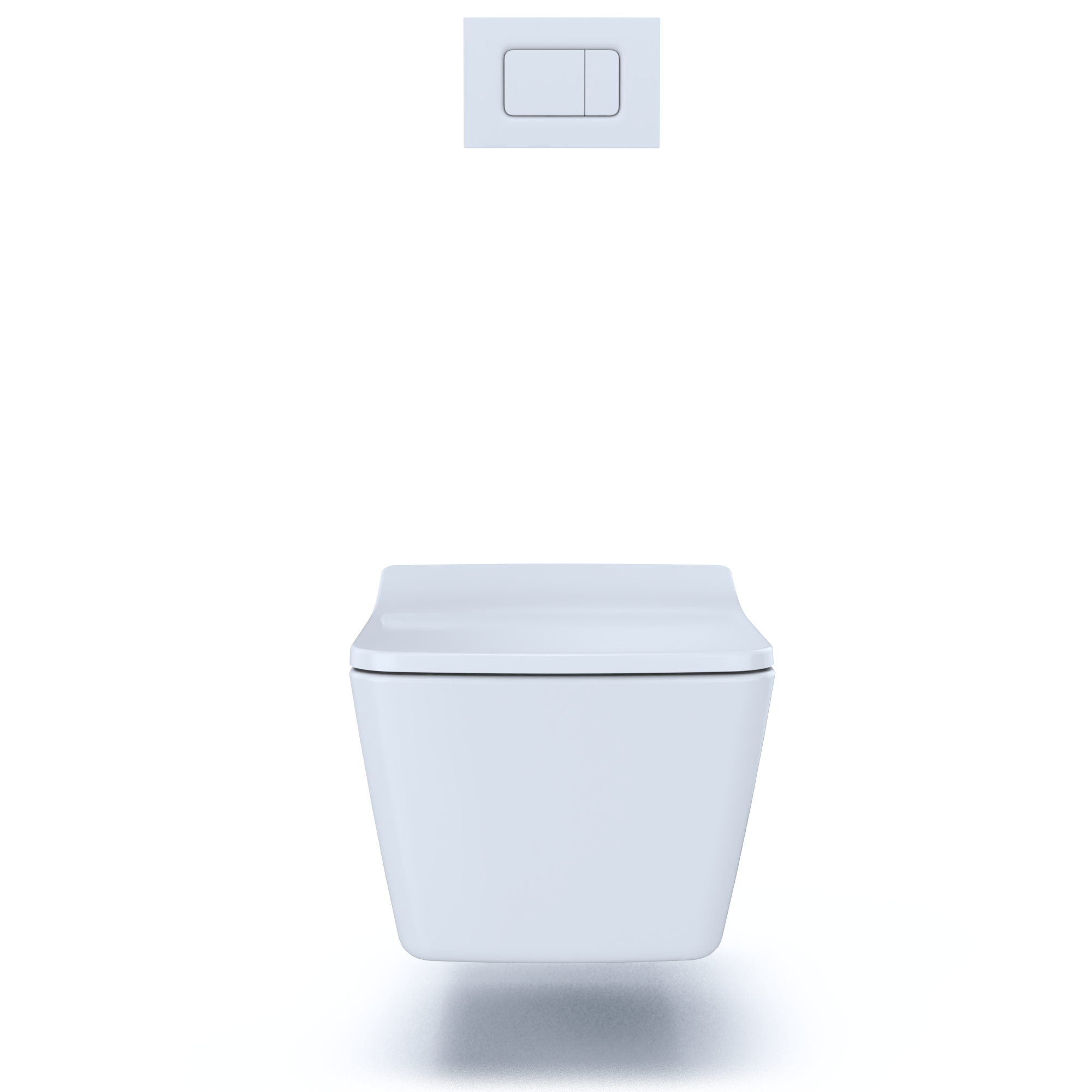 TOTO SP Wall-Hung Square-Shape Toilet and DuoFit In-Wall 1.28 and 0.9 GPF Dual-Flush Tank System with Copper Supply- Vitreous China|Urea Resin, White Matte, CWT449249CMFG#WH