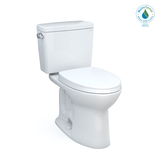 TOTO Drake Two-Piece Elongated 1.28 GPF Universal Height TORNADO FLUSH Toilet with CEFIONTECT and SoftClose Seat, WASHLET+ Ready, Cotton White, Vitreous China, MS776124CEFG#01