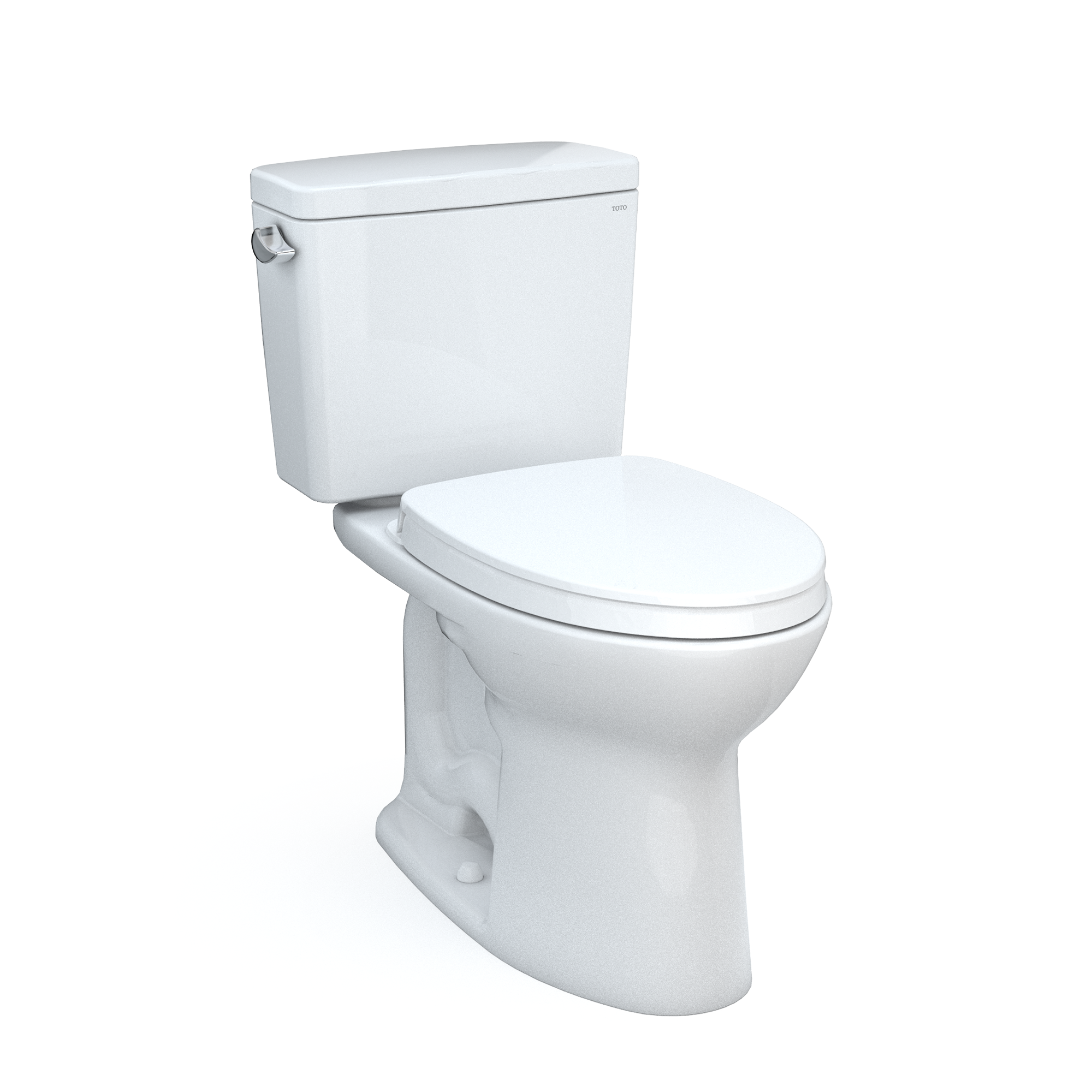 TOTO Drake Two-Piece Elongated 1.28 GPF Universal Height TORNADO FLUSH Toilet with CEFIONTECT and SoftClose Seat, WASHLET+ Ready, Cotton White, Vitreous China, MS776124CEFG#01