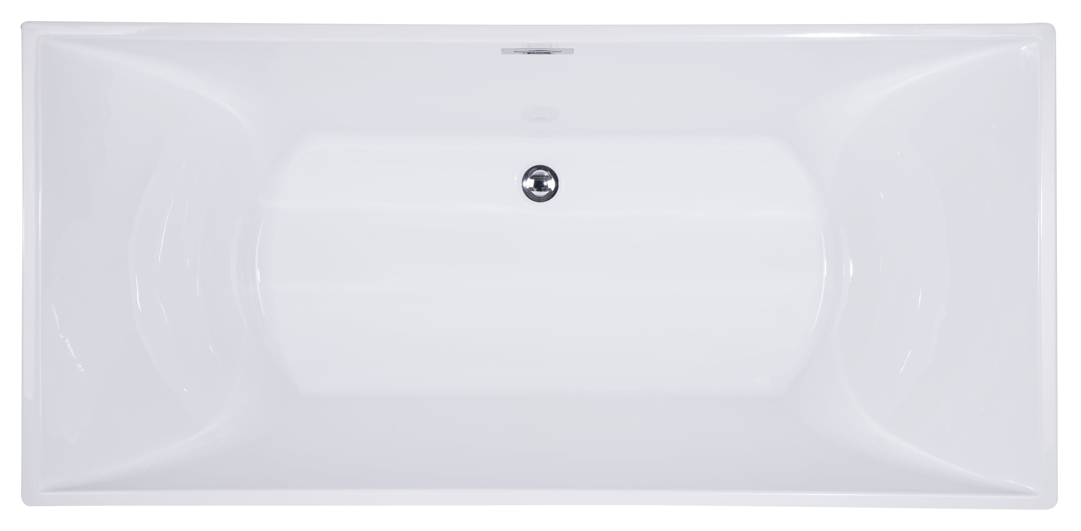 Alternative View of ALFI brand 67" Acrylic Free Standing Rectangle Soaking Bathtub, White, AB8840