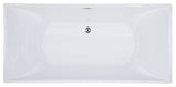 Alternative View of ALFI brand 67" Acrylic Free Standing Rectangle Soaking Bathtub, White, AB8840