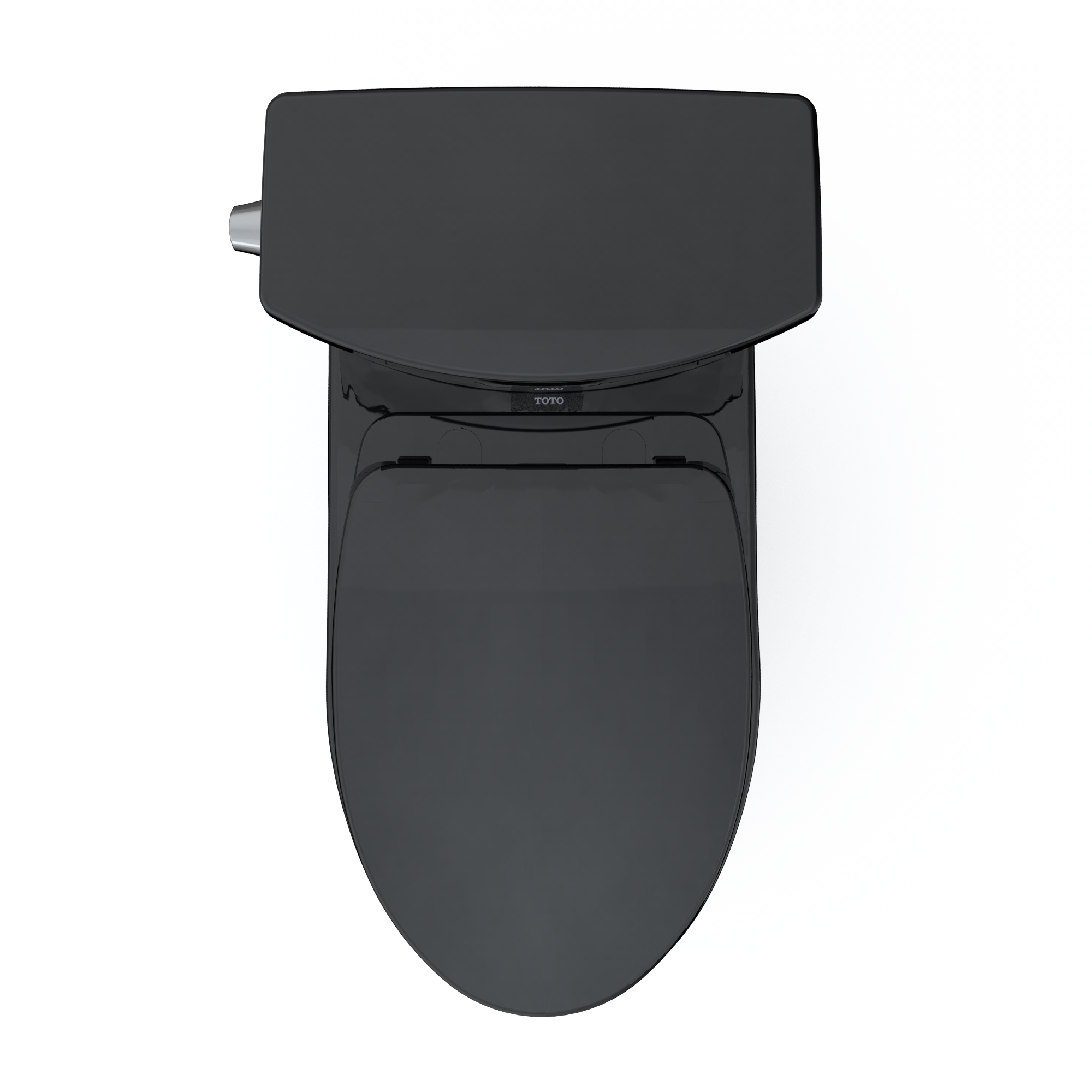 TOTO Drake II 1G Two-Piece Elongated 1.0 GPF Universal Height Toilet with SS124 SoftClose Seat, WASHLET+ Ready, Ebony, Vitreous China|Plastic, MS454124CUF#51