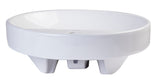 Eago 18.5" x 18.5" Round Above Mount Porcelain Bathroom Sink, White, 1 Faucet Hole, BA141