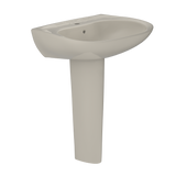 TOTO Prominence Oval Basin Pedestal Bathroom Sink with CeFiONtect for Single Hole Faucets, Bone, Vitreous China, LPT242G#03