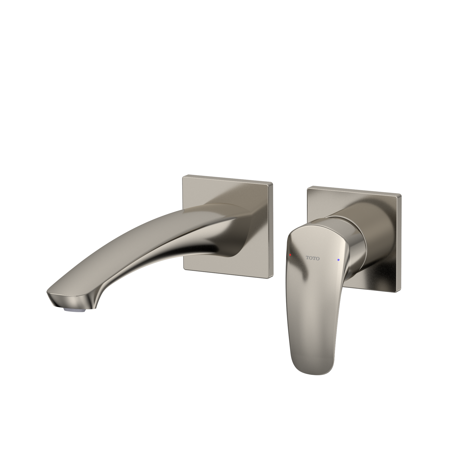 TOTO GM 1.2 GPM Wall-Mount Single-Handle Long Bathroom Faucet with COMFORT GLIDE Technology, Polished Nickel, Brass, TLG09308U#PN