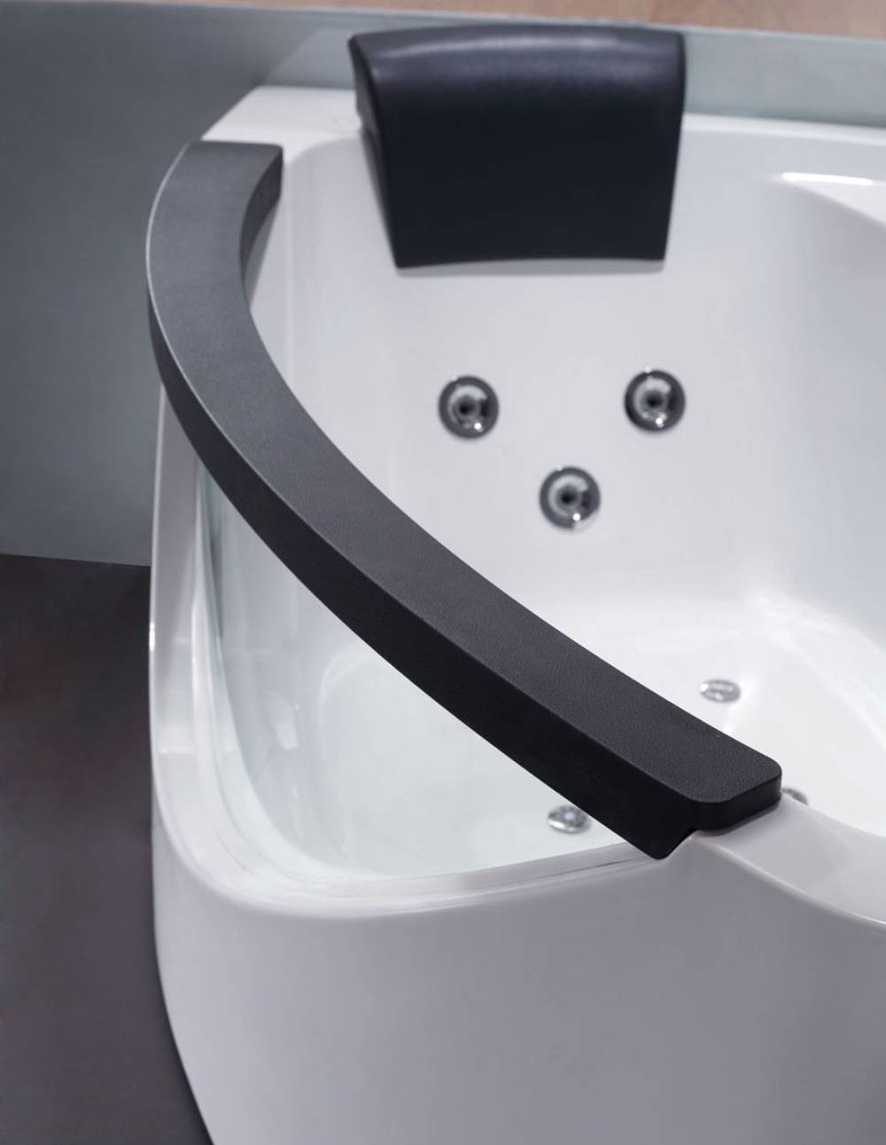 Eago 59" Acrylic Corner Neo-angle Round Bathtub, White, AM198ETL-R