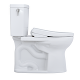 TOTO WASHLET+ Drake II 1G Two-Piece Elongated 1.0 GPF Toilet with Auto Flush WASHLET+ S7 Contemporary Bidet Seat, Cotton White, Vitreous China|Plastic, MW4544726CUFGA#01