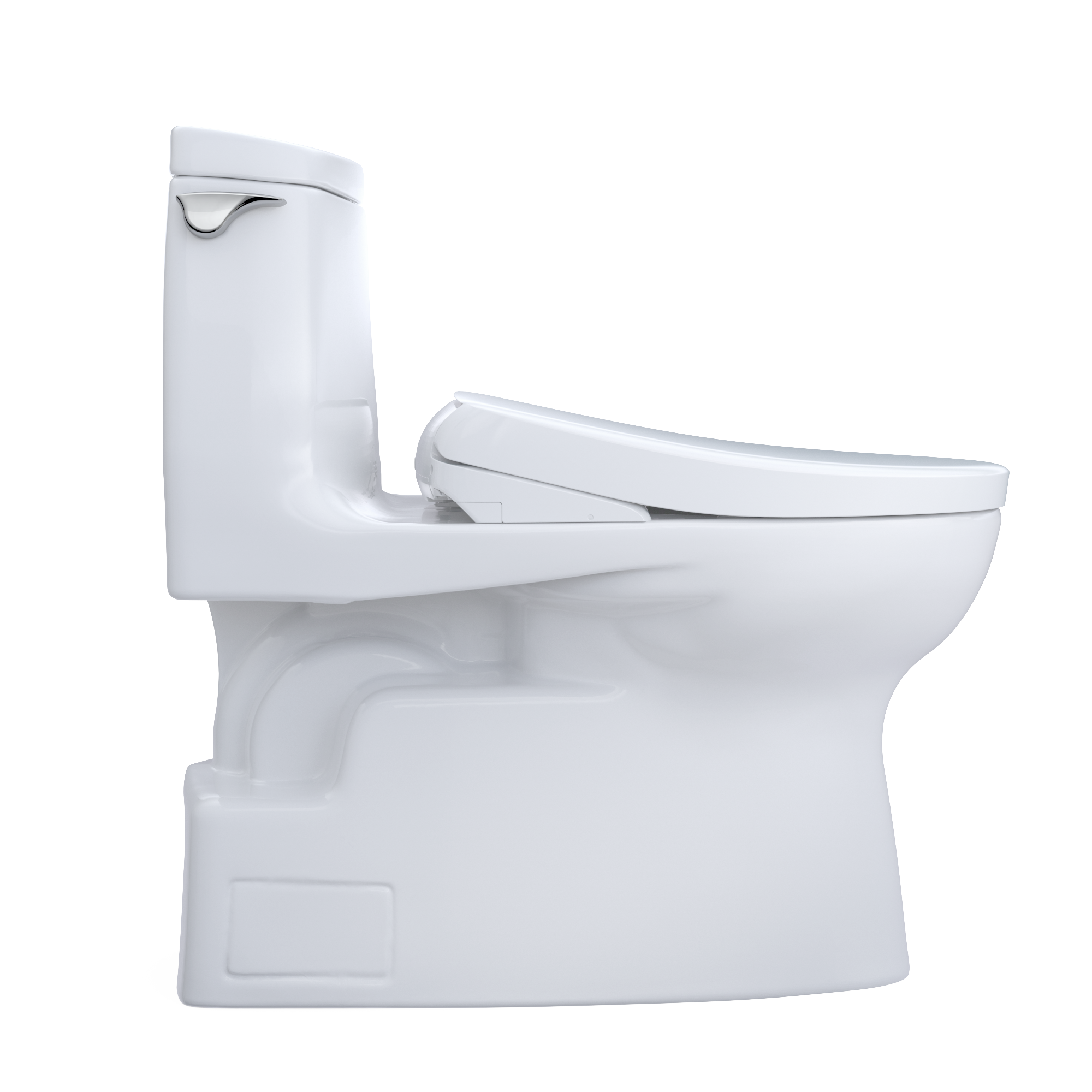 TOTO WASHLET+ Carlyle II 1G One-Piece Elongated 1.0 GPF Toilet with Auto Flush WASHLET+ S7A Contemporary Bidet Seat, Cotton White, Vitreous China|Plastic, MW6144736CUFGA#01