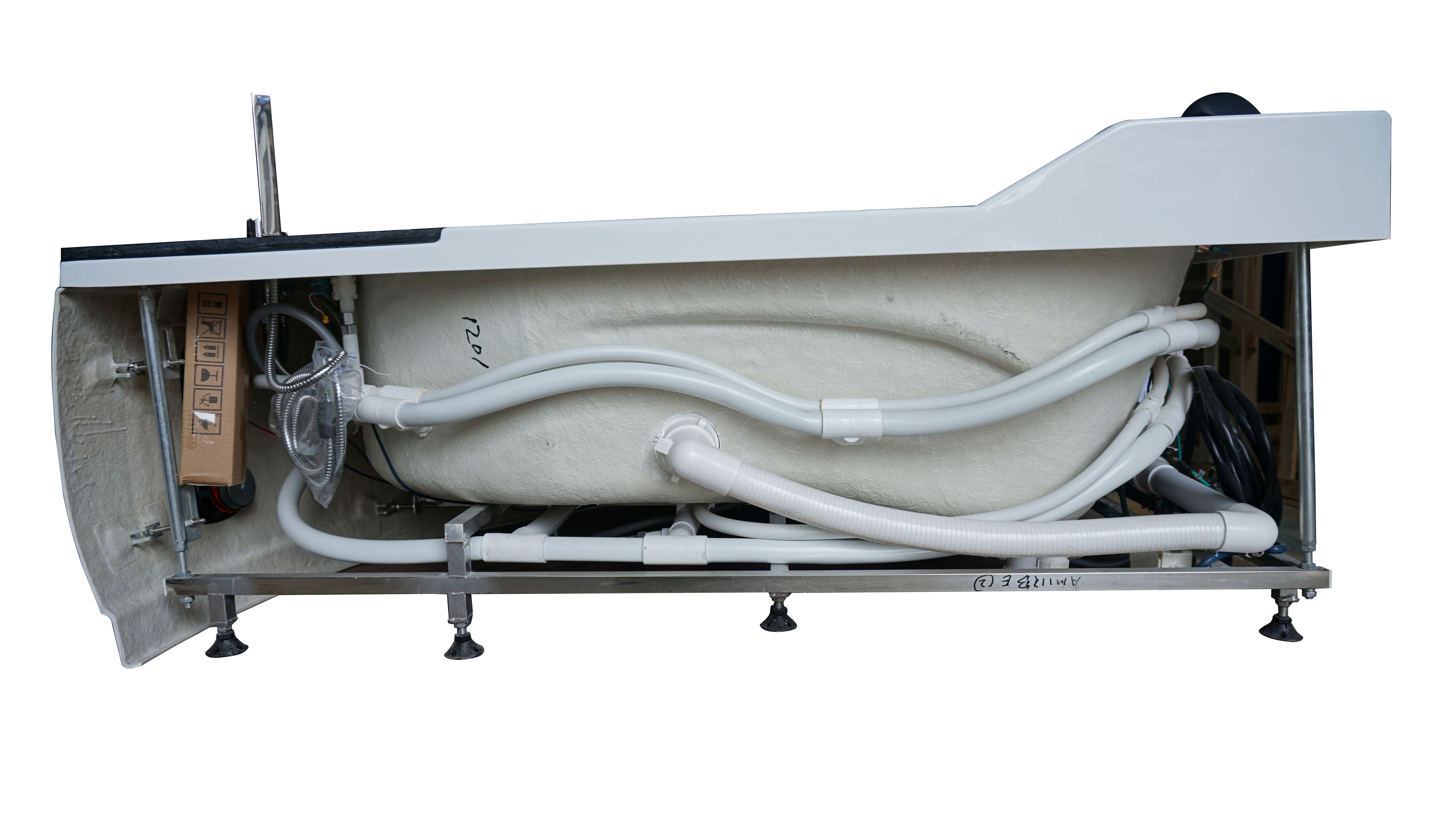 Eago 67" Acrylic Corner Neo-angle Round Bathtub, White, AM113ETL-R