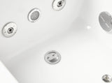 Eago 71" Acrylic Corner Rectangle Bathtub with Fixtures, White, AM154ETL-L6