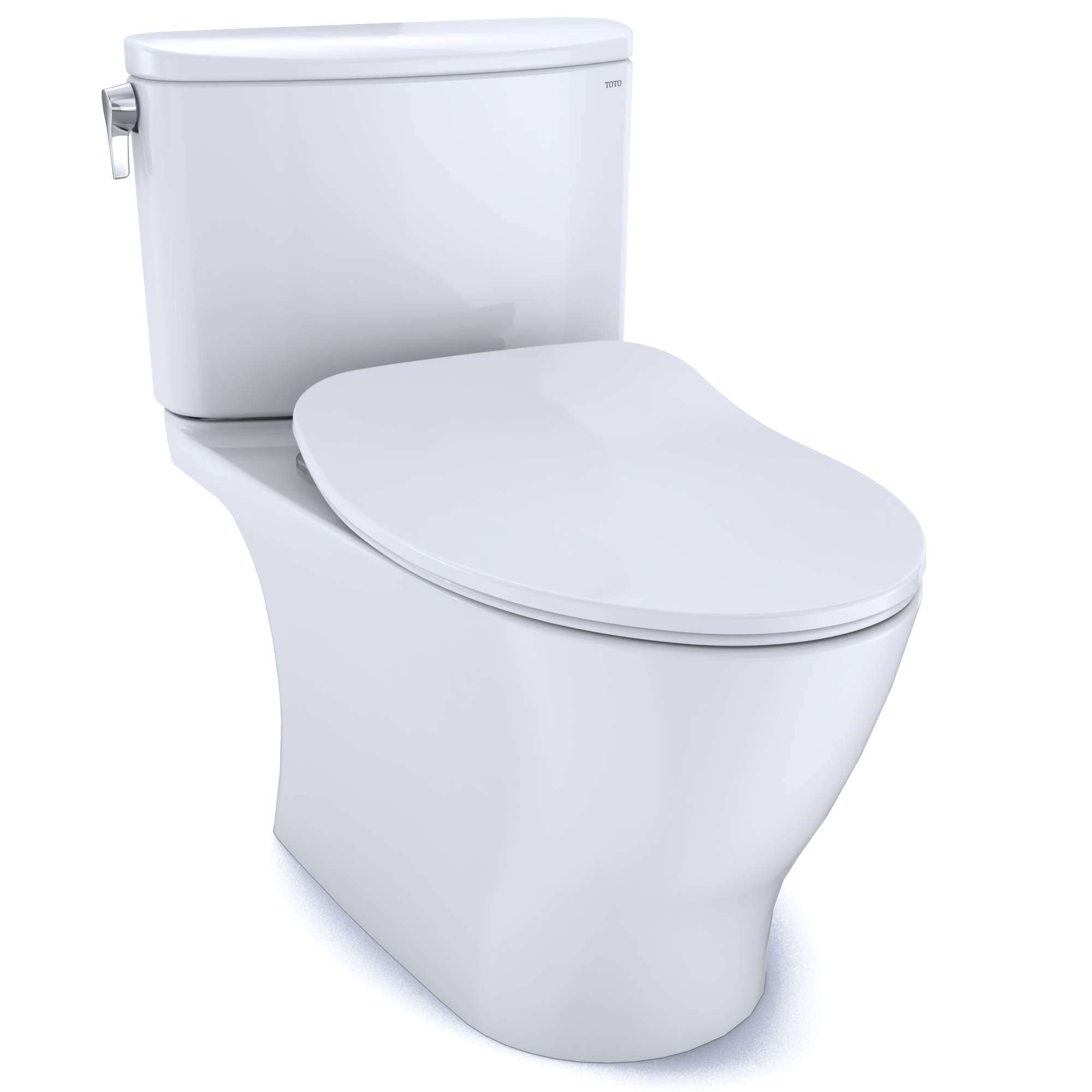 TOTO Nexus 1G Two-Piece Elongated 1.0 GPF Universal Height Toilet with CEFIONTECT and SS234 SoftClose Seat, WASHLET+ Ready, Cotton White, Vitreous China, MS442234CUFG#01