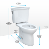 TOTO Drake Transitional Two-Piece Elongated 1.28 GPF Universal Height TORNADO FLUSH Toilet with CEFIONTECT, Bone, Vitreous China, CST786CEFG#03