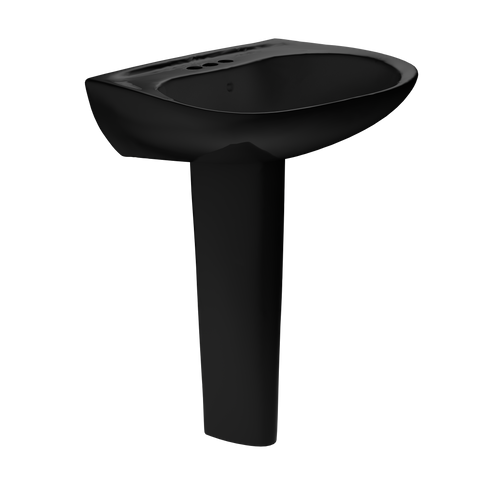 TOTO Prominence Oval Basin Pedestal Bathroom Sink for4 inch Center Faucets, Ebony, Vitreous China, LPT242.4#51