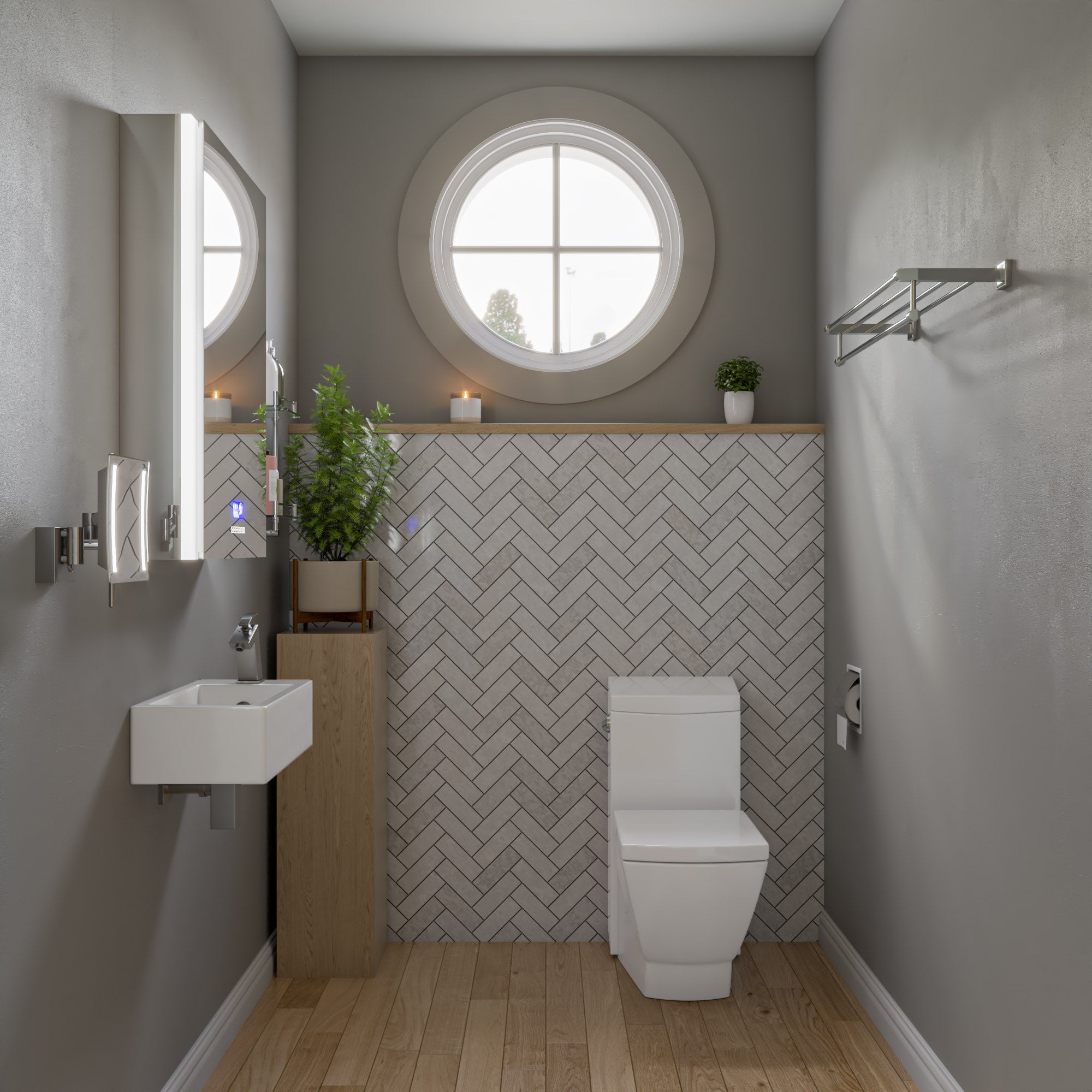 ALFI brand 19.75" x 10" Rectangle Wall Mount Porcelain Bathroom Sink, White, 1 Faucet Hole, ABC116
