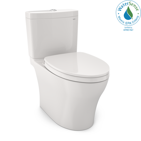 TOTO Aquia IV Two-Piece Elongated Dual Flush 1.28 and 0.9 GPF Universal Height Toilet with CEFIONTECT, WASHLET+ Ready, Colonial White, Vitreous China, MS446124CEMFGN#11