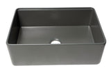 ALFI brand 30" Fireclay Workstation Farmhouse Step Rim Sink with Accessories, Gray Matte, No Faucet Hole, ABFS3020-GM