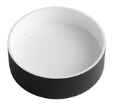 ALFI brand 15.13" x 15.13" Round Above Mount Resin Bathroom Sink, Black & White, No Faucet Hole, ABRS15RBM