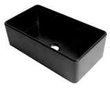 ALFI brand 33" Fireclay Farmhouse Sink, Black Matte, No Faucet Hole, ABF3318S-BM