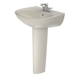 TOTO Supreme Oval Basin Pedestal Bathroom Sink with CeFiONtect for 4 Inch Center Faucets, Sedona Beige, Vitreous China, LPT241.4G#12