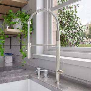 Alternate Image for ALFI brand 1.8 GPM Lever Gooseneck Spout Touch Kitchen Faucet, Modern, Gray, Brushed Nickel, ABKF3732-BN