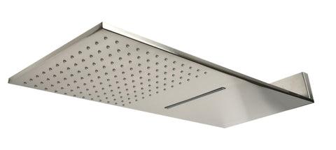 ALFI brand RAIN10SW-BN Brushed Nickel 10" Wall-Mounted Square Waterfall Rain Shower Head, Brass