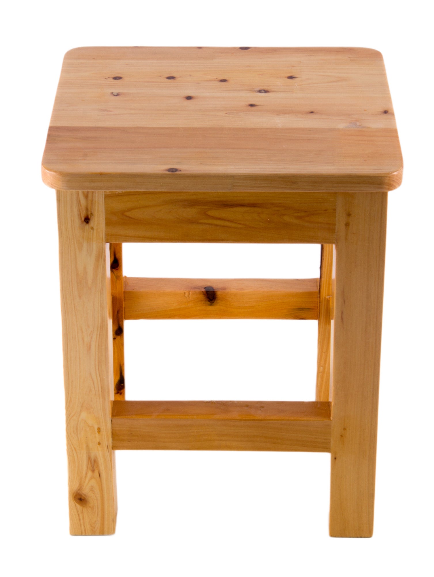 ALFI brand AB4407 10"x10" Square Wooden Bench/Stool Multi-Purpose Accessory, Cedar Wood, Natural Wood