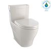 TOTO Legato WASHLET+ One-Piece Elongated 1.28 GPF Universal Height Skirted Toilet with CEFIONTECT, Bone, Vitreous China, MS624124CEFG#03