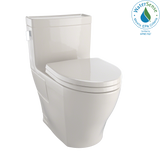 TOTO Legato WASHLET+ One-Piece Elongated 1.28 GPF Universal Height Skirted Toilet with CEFIONTECT, Bone, Vitreous China, MS624124CEFG#03