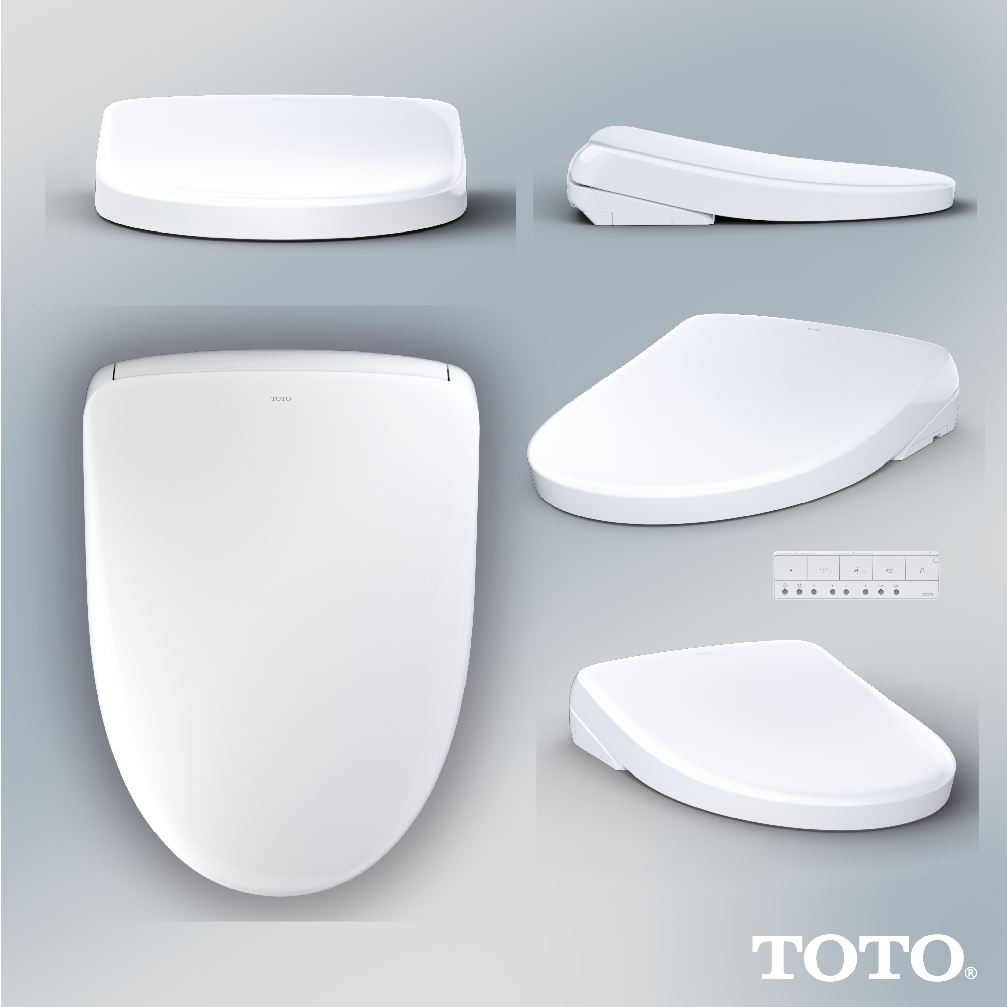 TOTO S7A WASHLET+ Electronic Bidet Toilet Seat with EWATER+ Bowl and Wand Cleaning, Auto Open and Close Contemporary Lid, Elongated, Cotton White, Plastic, SW4736AT40#01