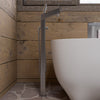 ALFI brand Brass, AB2728-BN Brushed Nickel Floor Mounted Tub Filler + Mixer /w additional Hand Held Shower Head