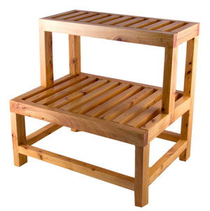 Alternate Image for ALFI brand Cedar Wood, Natural Wood, AB4402 20" Double Wooden Stepping Stool Multi-Purpose Accessory
